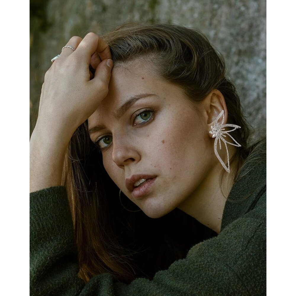 Dramatic Huge Butterfly Studs Earrings - Vintage … - image 6